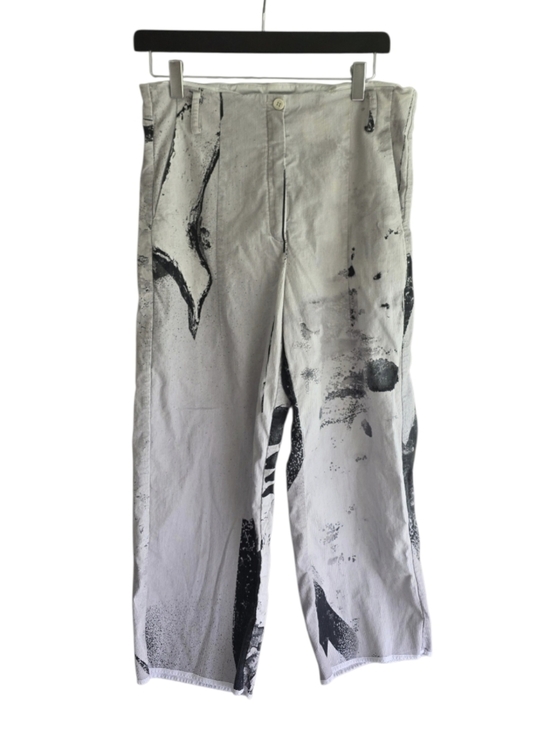 Annette Goertz Pants - Annette Gortz 10 Euro 40 Artsy Cropped Trousers Luxury Ribbed Black & White